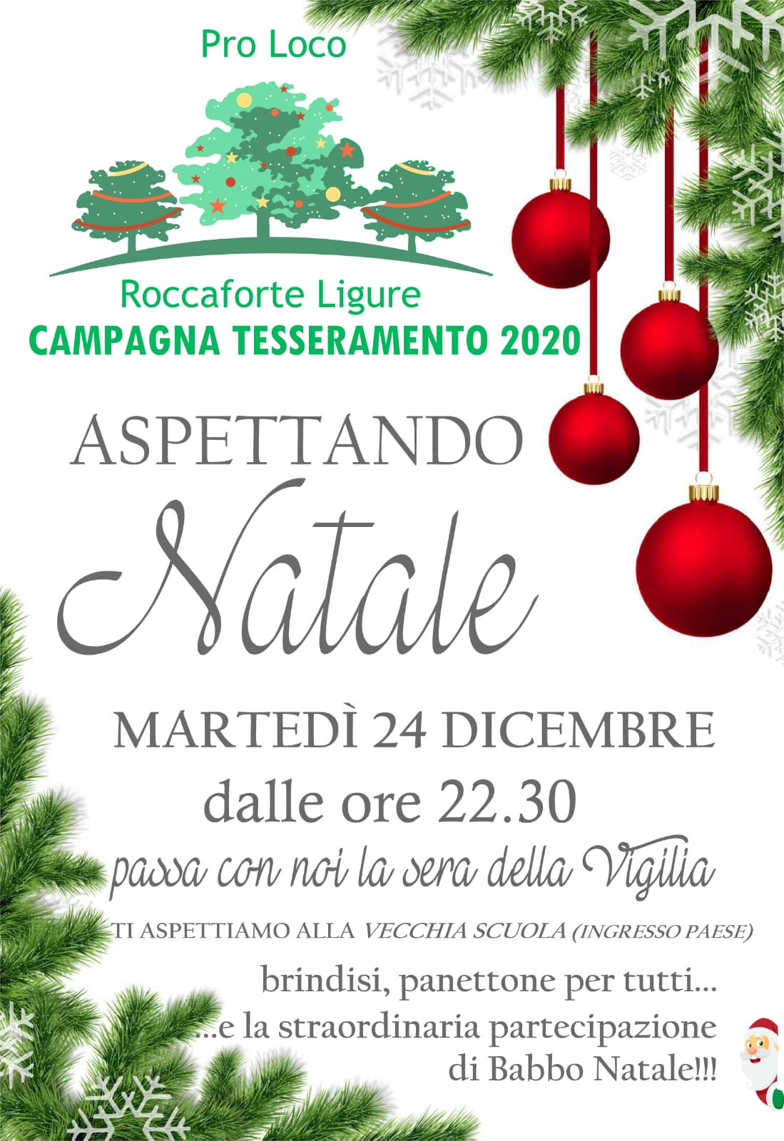 Natale E Festa.Festa Di Natale E Tesseramento Pro Loco Comune Di Roccaforte Ligure